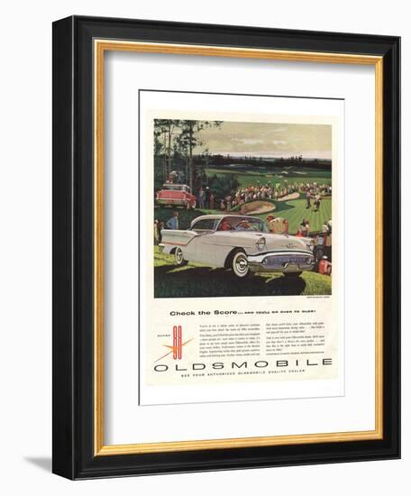 GM Oldsmobile-Check the Score-null-Framed Premium Giclee Print