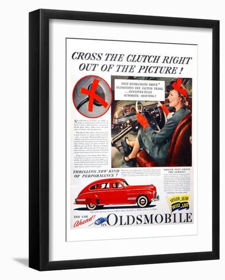 GM Oldsmobile-Cross the Clutch-null-Framed Art Print