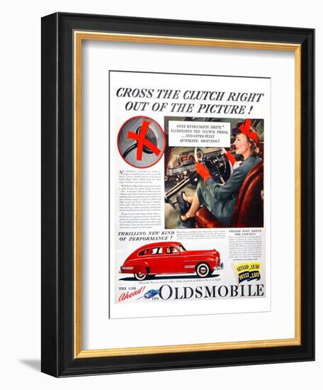 GM Oldsmobile-Cross the Clutch-null-Framed Art Print