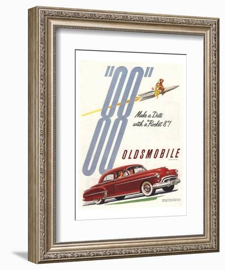 GM Oldsmobile - Make a Date-null-Framed Art Print