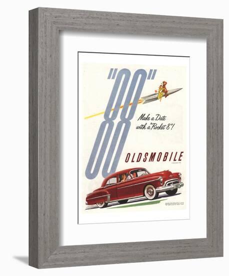 GM Oldsmobile - Make a Date-null-Framed Art Print