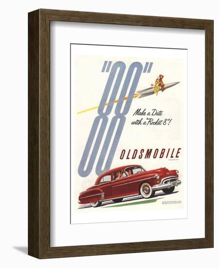 GM Oldsmobile - Make a Date-null-Framed Art Print