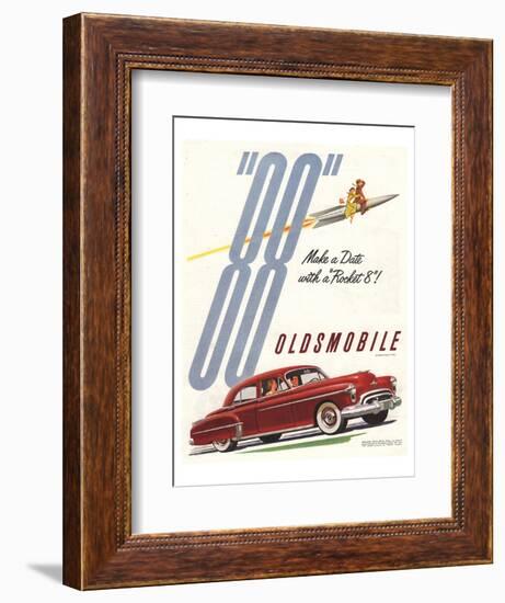 GM Oldsmobile - Make a Date-null-Framed Art Print