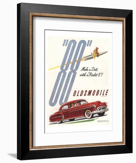 GM Oldsmobile - Make a Date-null-Framed Art Print