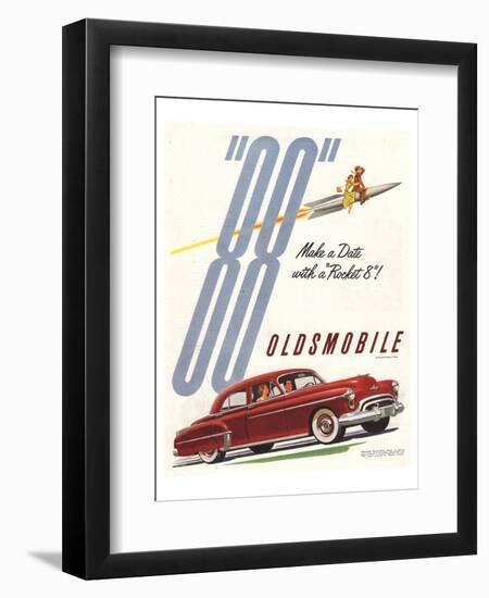 GM Oldsmobile - Make a Date-null-Framed Art Print