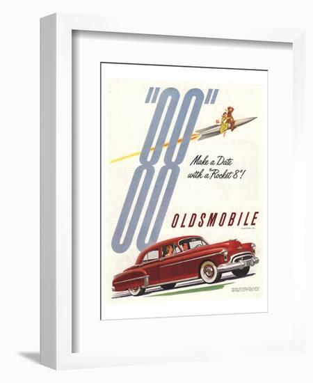 GM Oldsmobile - Make a Date-null-Framed Art Print