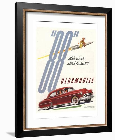 GM Oldsmobile - Make a Date-null-Framed Art Print