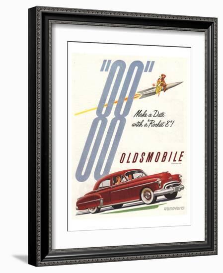 GM Oldsmobile - Make a Date-null-Framed Art Print