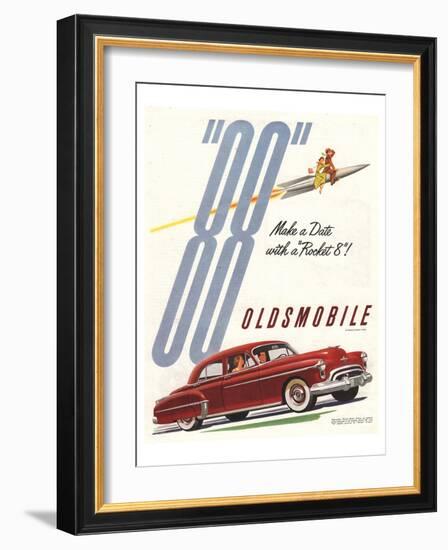 GM Oldsmobile - Make a Date-null-Framed Art Print