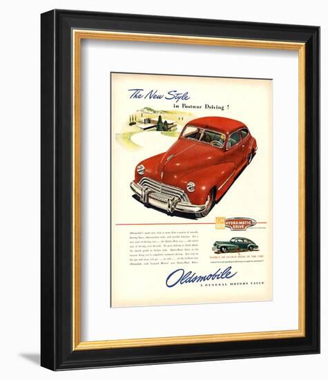 GM Oldsmobile-Postwar Driving!-null-Framed Art Print