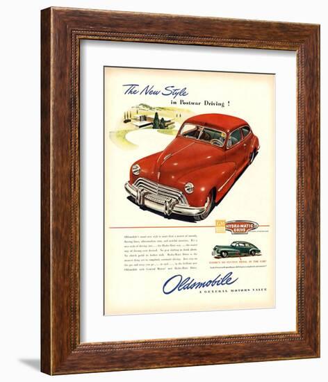 GM Oldsmobile-Postwar Driving!-null-Framed Art Print