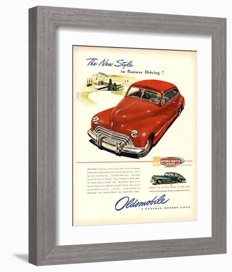 GM Oldsmobile-Postwar Driving!-null-Framed Art Print