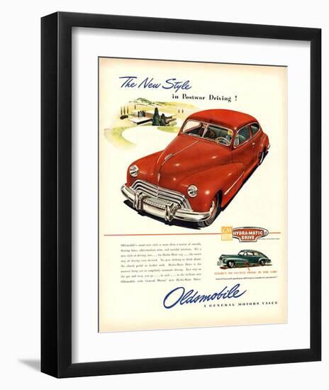 GM Oldsmobile-Postwar Driving!-null-Framed Art Print