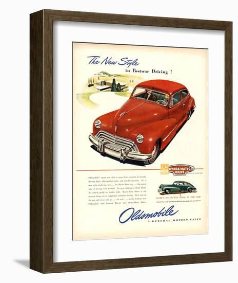 GM Oldsmobile-Postwar Driving!-null-Framed Art Print