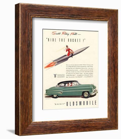 GM Oldsmobile- Ride the Rocket-null-Framed Premium Giclee Print