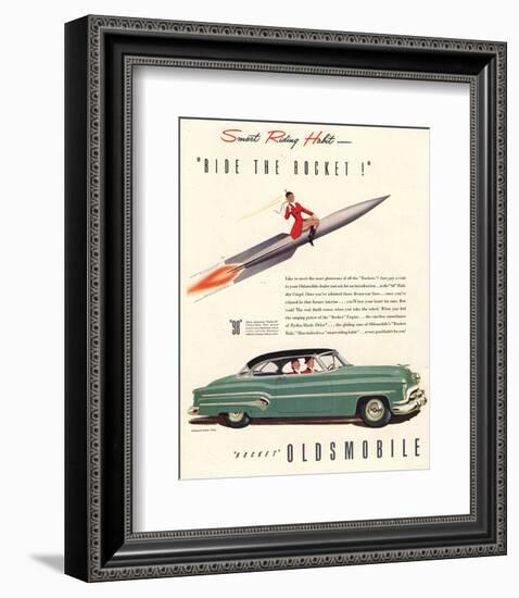GM Oldsmobile- Ride the Rocket-null-Framed Premium Giclee Print