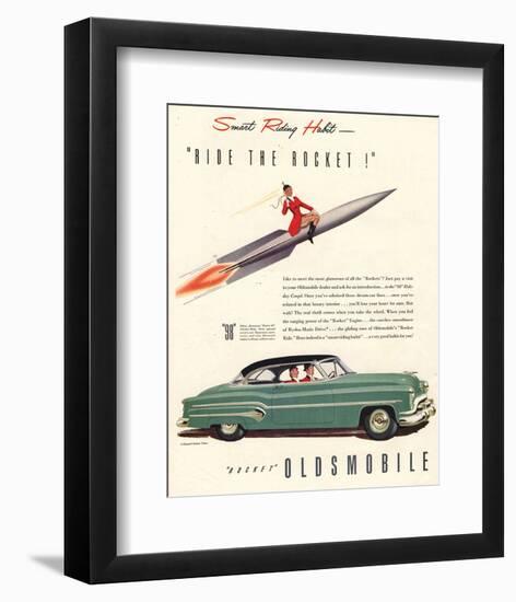 GM Oldsmobile- Ride the Rocket-null-Framed Premium Giclee Print