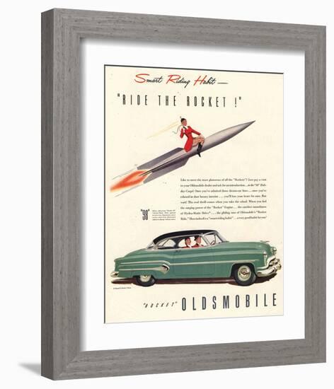 GM Oldsmobile- Ride the Rocket-null-Framed Art Print