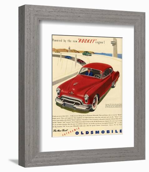 GM Oldsmobile - Rocket Engine-null-Framed Art Print