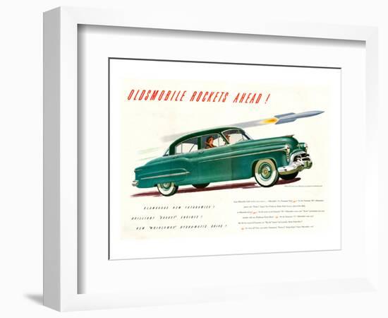 GM Oldsmobile-Rockets Ahead-null-Framed Premium Giclee Print