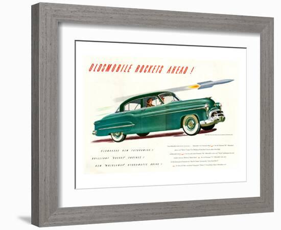 GM Oldsmobile-Rockets Ahead-null-Framed Art Print