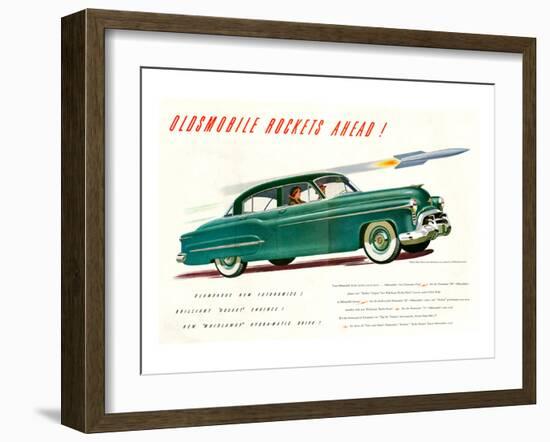 GM Oldsmobile-Rockets Ahead-null-Framed Art Print