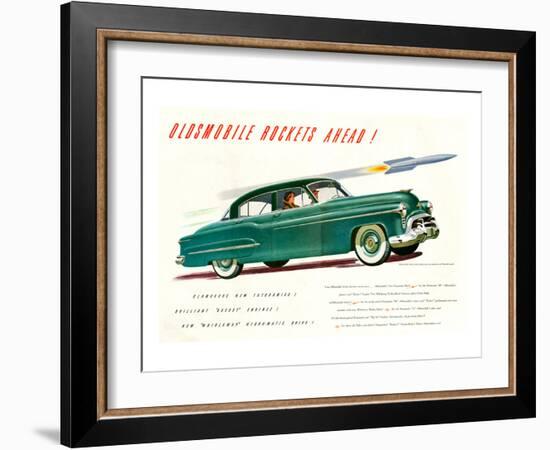 GM Oldsmobile-Rockets Ahead-null-Framed Art Print