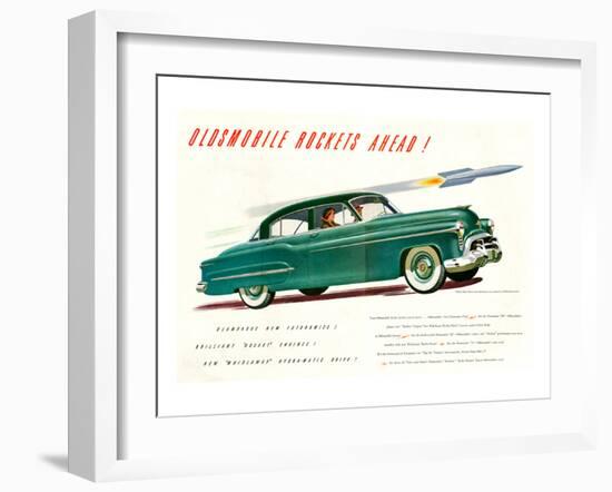 GM Oldsmobile-Rockets Ahead-null-Framed Art Print