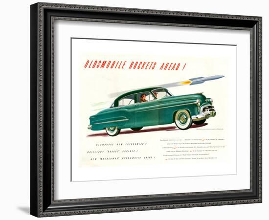 GM Oldsmobile-Rockets Ahead-null-Framed Art Print