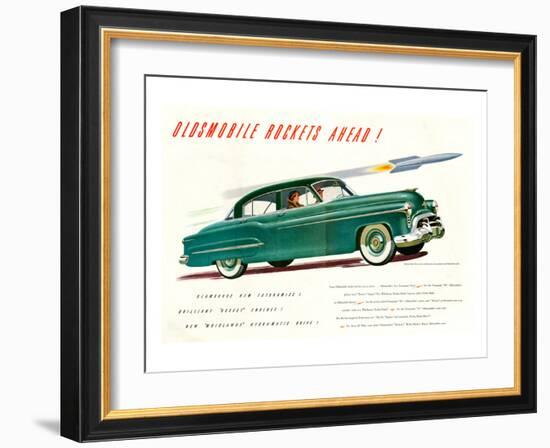 GM Oldsmobile-Rockets Ahead-null-Framed Art Print