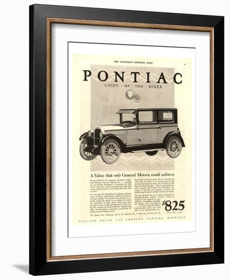 GM Pontiac Chief of the Sixes-null-Framed Art Print