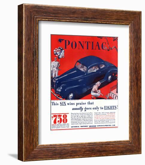 GM Pontiac - Six Wins Praise-null-Framed Art Print