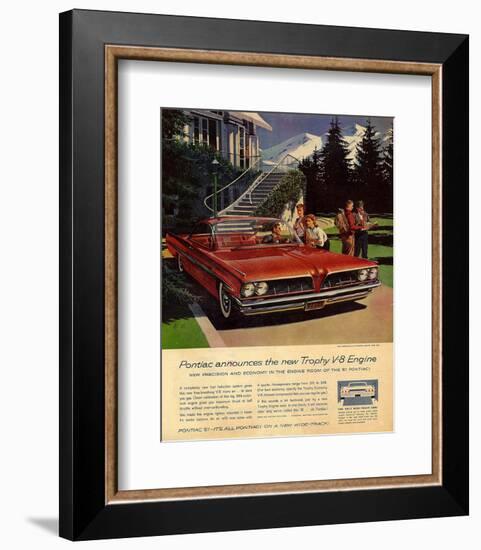 GM Pontiac - Trophy V-8 Engine-null-Framed Art Print