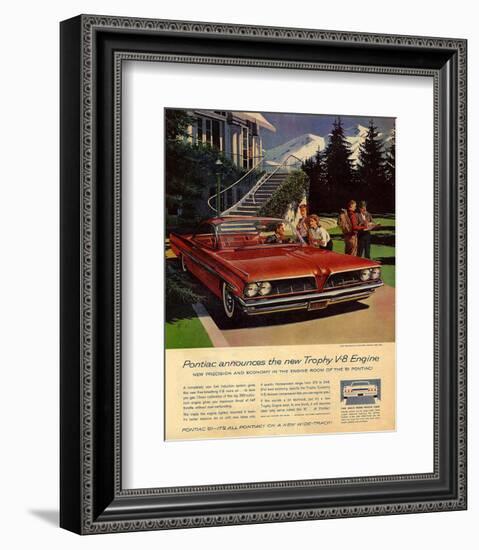 GM Pontiac - Trophy V-8 Engine-null-Framed Art Print