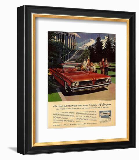 GM Pontiac - Trophy V-8 Engine-null-Framed Art Print