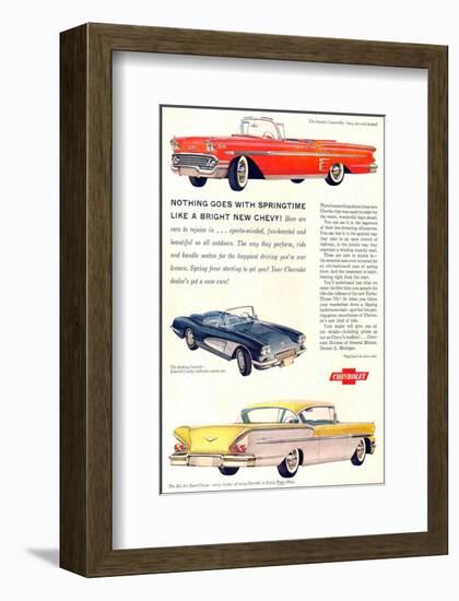 GM Springtime Bright New Chevy-null-Framed Art Print