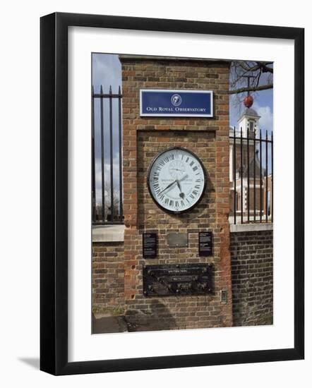 Gmt Clock and Standards of Length, Flamsteed House, Greenwich, London, England, UK-Harding Robert-Framed Photographic Print