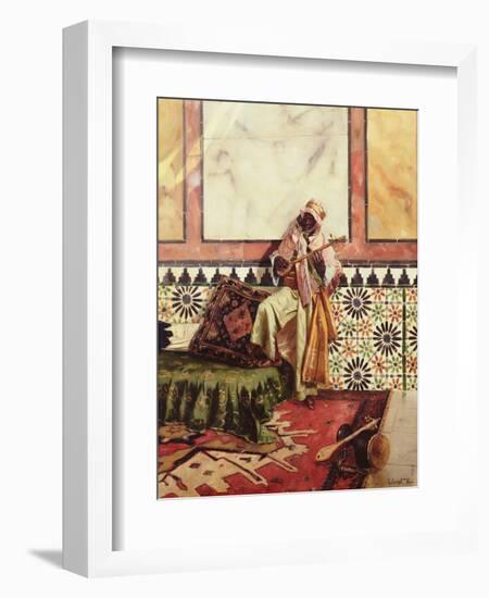 Gnaoua in a North African Interior (Oil on Panel)-Rudolphe Ernst-Framed Giclee Print