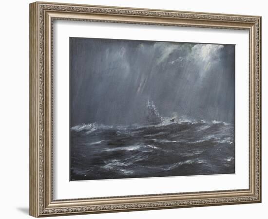 Gneisenau Storm in the North Sea, 1940-Vincent Booth-Framed Giclee Print