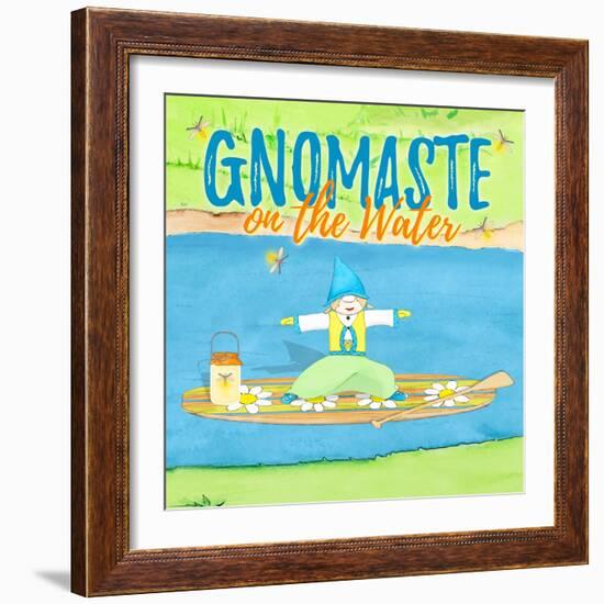 Gnomaste Warrior Pose Paddle Board-Hugo Edwins-Framed Art Print