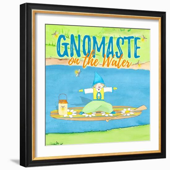 Gnomaste Warrior Pose Paddle Board-Hugo Edwins-Framed Art Print