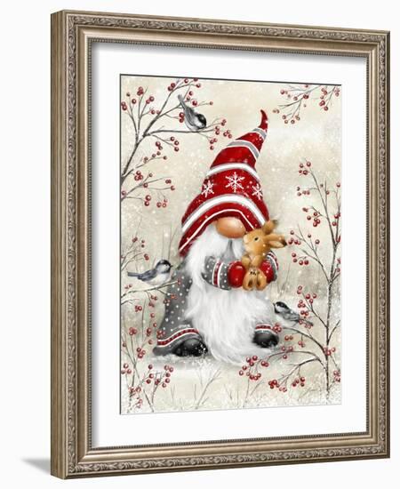 Gnome Hugging Rabbit-MAKIKO-Framed Giclee Print