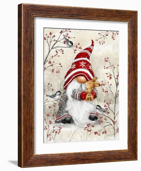 Gnome Hugging Rabbit-MAKIKO-Framed Giclee Print