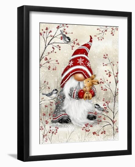 Gnome Hugging Rabbit-MAKIKO-Framed Giclee Print