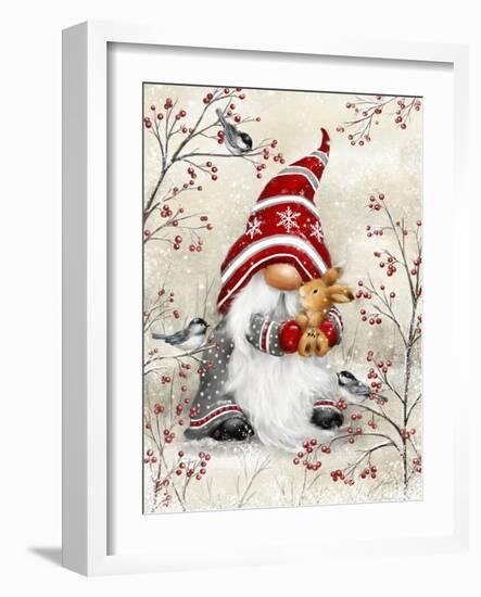 Gnome Hugging Rabbit-MAKIKO-Framed Giclee Print