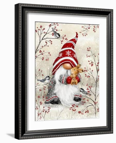 Gnome Hugging Rabbit-MAKIKO-Framed Giclee Print