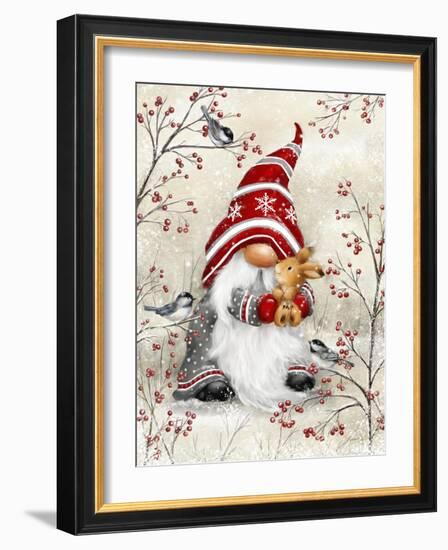 Gnome Hugging Rabbit-MAKIKO-Framed Giclee Print