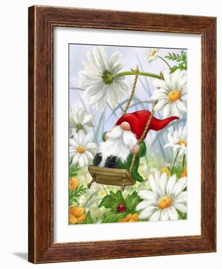 Gnome on Swing-MAKIKO-Framed Giclee Print