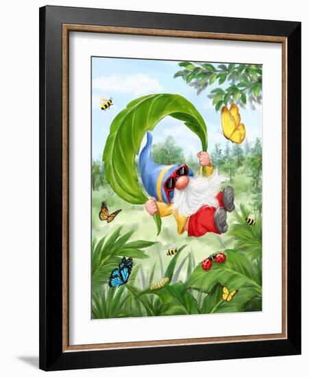 Gnome Parachute-MAKIKO-Framed Giclee Print