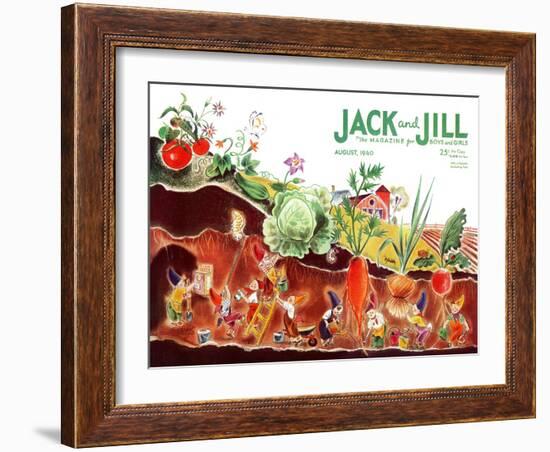 Gnome's at Work - Jack and Jill, August 1940-Frank Dobias-Framed Giclee Print